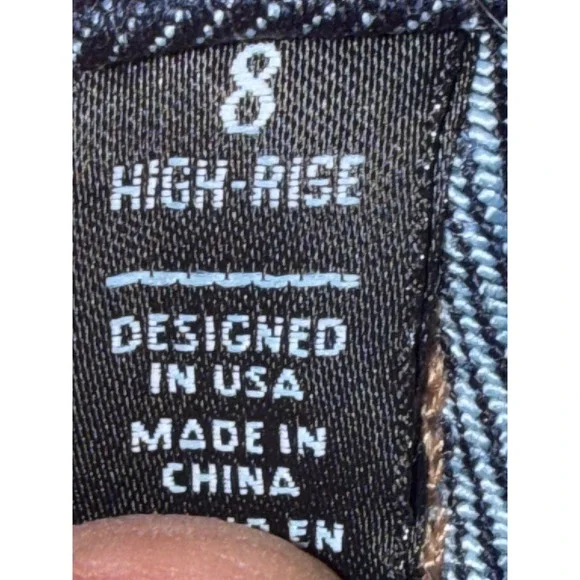 White House Black Market WHBM High-Rise Mariner Wide Leg Jeans Sailor Dark Sz 8 - Picture 9 of 15